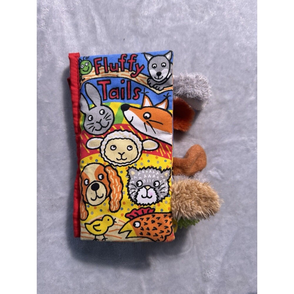 Jellycat Fluffy Tails Soft Sensory Plush Baby Book Crinkle Animal Anne Wilkinson